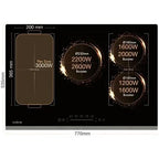 Linarie Toulouse induction hob LS80I2F1Z, 77cm, 5 zones with dual flexible zone