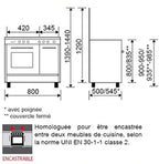 Glem white gas range cooker with 4 burners, 80 x 50 cm