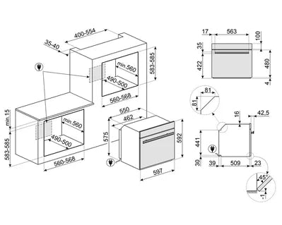 SMEG SO6604S4PNR Einbaubackofen