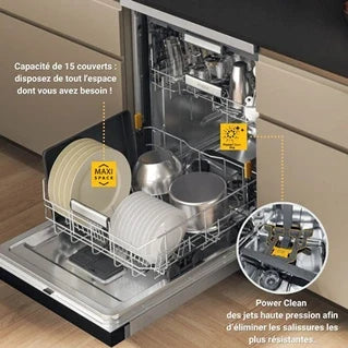 Freistehender Geschirrspüler Whirlpool W7FHS41S MAXISPACE XXL-BEHÄLTER