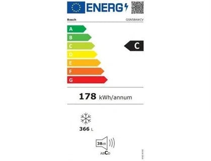 Bosch Serie | 6 GSN58AWCV – freezer – upright – width: 70 cm – depth: 78 cm – height: 191 cm – 366 litres – class C – white