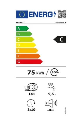 Indesit I0FD641AX freestanding dishwasher
