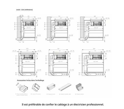 Hob with integrated extractor Comfee 60 cm induction extractor hob, 4 burners + integrated extractor 638m³/h with plinth extraction kit, 7400W, A++