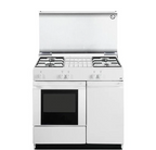 Glem white gas range cooker with 4 burners, 80 x 50 cm