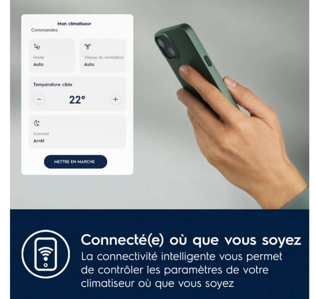 Climatiseur Mobile Réversible Electrolux EXP38U340HW Comfort 600 – 2600 W, Classe A, R290, Connecté