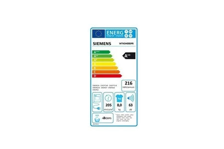Siemens condenser 60cm 8kg white WT43H00DFR heat pump tumble dryer