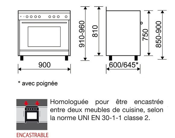 Cocina de gas Airlux CC902GTBK3 - 90CM GAS NEGRO