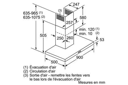 Hotte décorative murale Siemens LC96BFM50