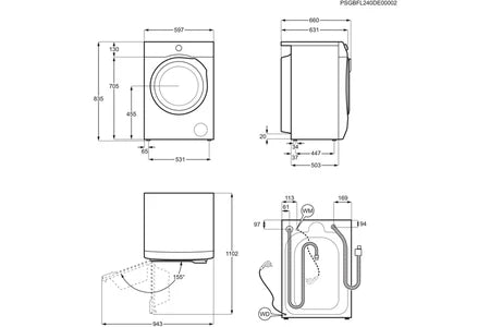 Frontlader-Waschmaschine Electrolux EW7FI25916OV