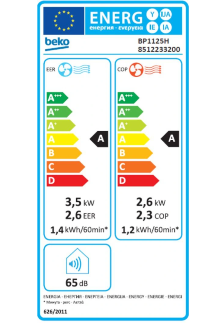 Beko BP1125H Mobiele Omkeerbare Airconditioner – 3500 W, Connected, Spraakbediening, 65 dB