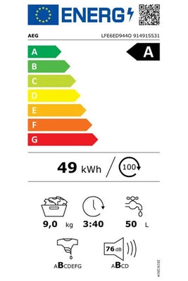 Lavadora de carga frontal Aeg FE6ED944O Blanca