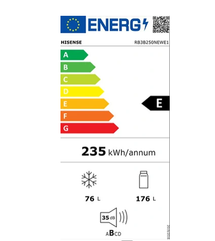 Frigorífico combi Hisense RB3B250NEWE1 blanco