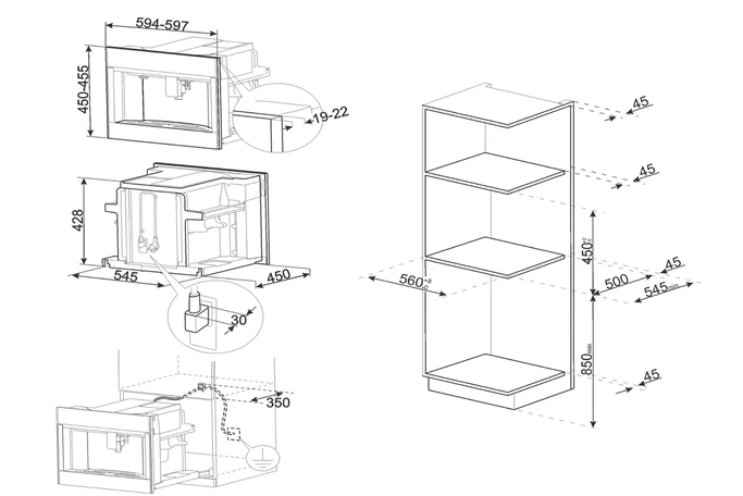 SMEG CMS4303X Einbaukaffeemaschine