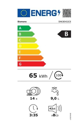 Siemens SN63EX02CE - BUILT-IN DISHWASHER 60 CM