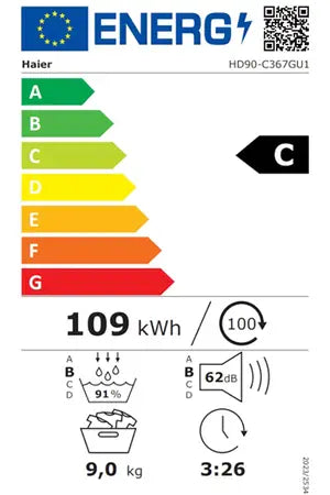 Haier HD90-C367GU1-FR Wärmepumpentrockner