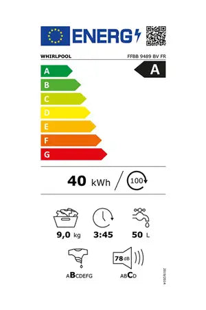 Lavadora de carga frontal Whirlpool FFBB9489BVFR Blanca