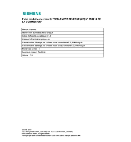 Horno empotrado Siemens hb272abb3, iQ300