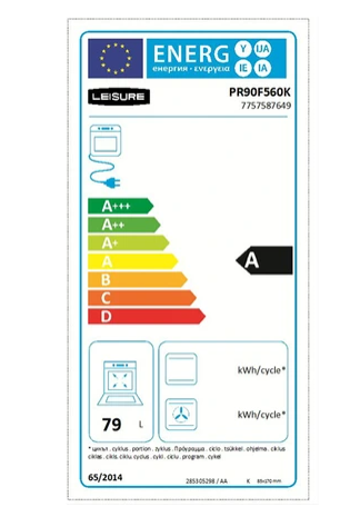 Cocina de libre instalación Leisure CUISINEMASTER PRO 90CM GAS NEGRO - PR90F560K