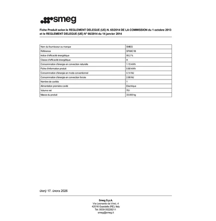 Smeg SF68C1B Einbau-Backofen Weiß