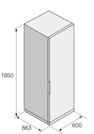 Asko R23841B Einzeltürkühlschrank Edelstahl Black Steel 185 cm