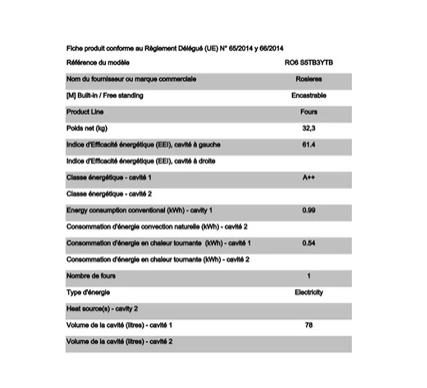 Rosieres RO6 S5TB3YTB Einbaubackofen Schwarz