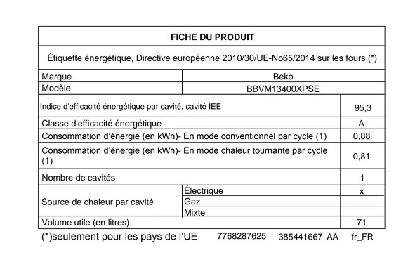 Beko BBVM13400XPSE Einbaubackofen