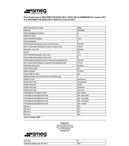 SMEG CX93GMBL Standherd